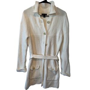 Tommy Hilfiger Cream Long Cardigan Sweater Size Medium